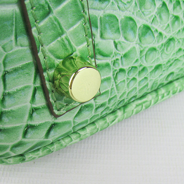 Replica Hermes Birkin 30CM Crocodile Head Veins Bag Green 6088 On Sale